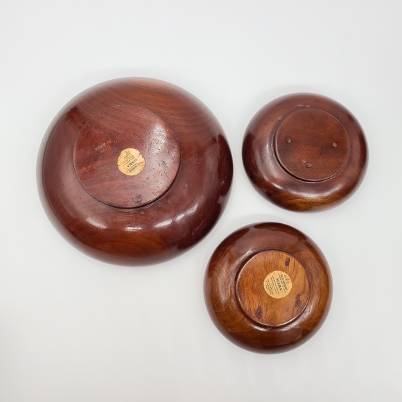 Mahogany Wooden Salad Bowl Spoon Set, Brown, Haiti - Picture 4 of 9